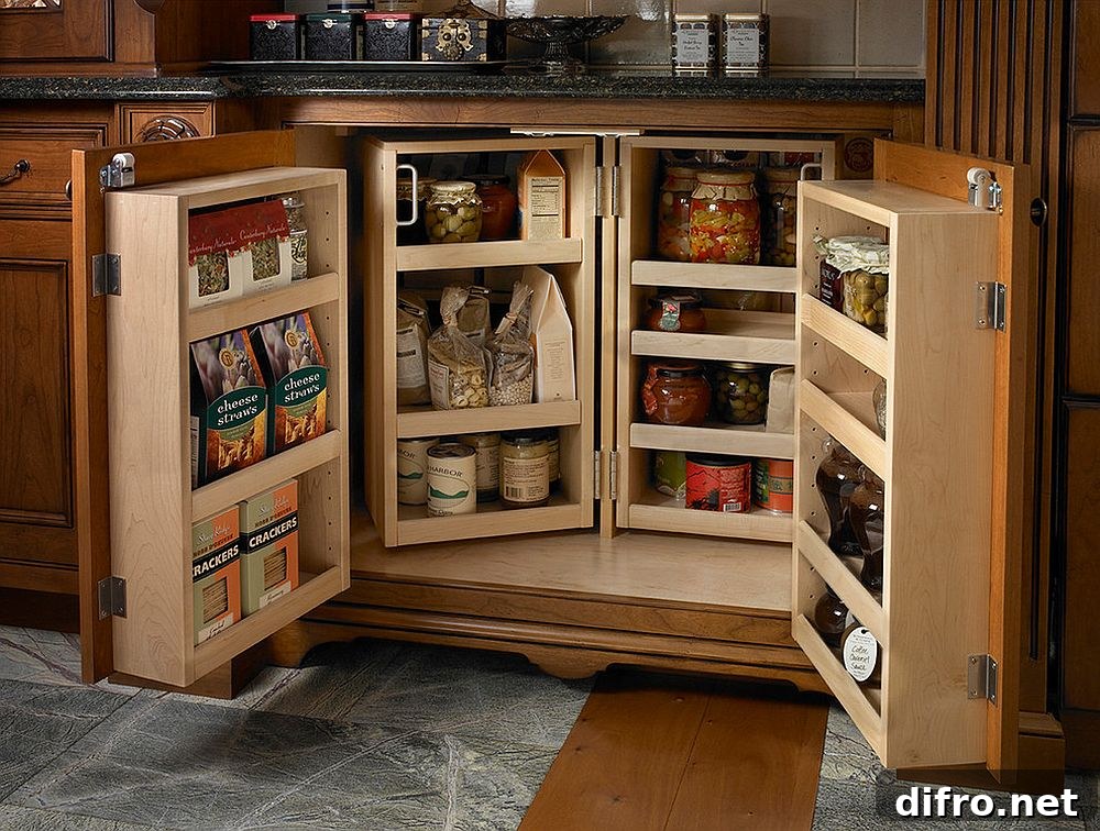 Space-savvy pantry that opens only when needed