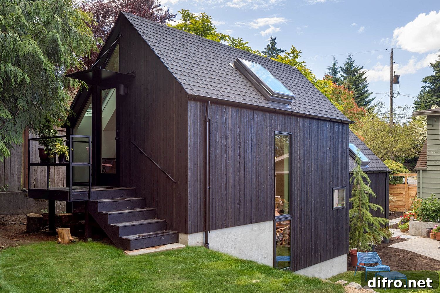 Backyard tiny home designed for aging family member