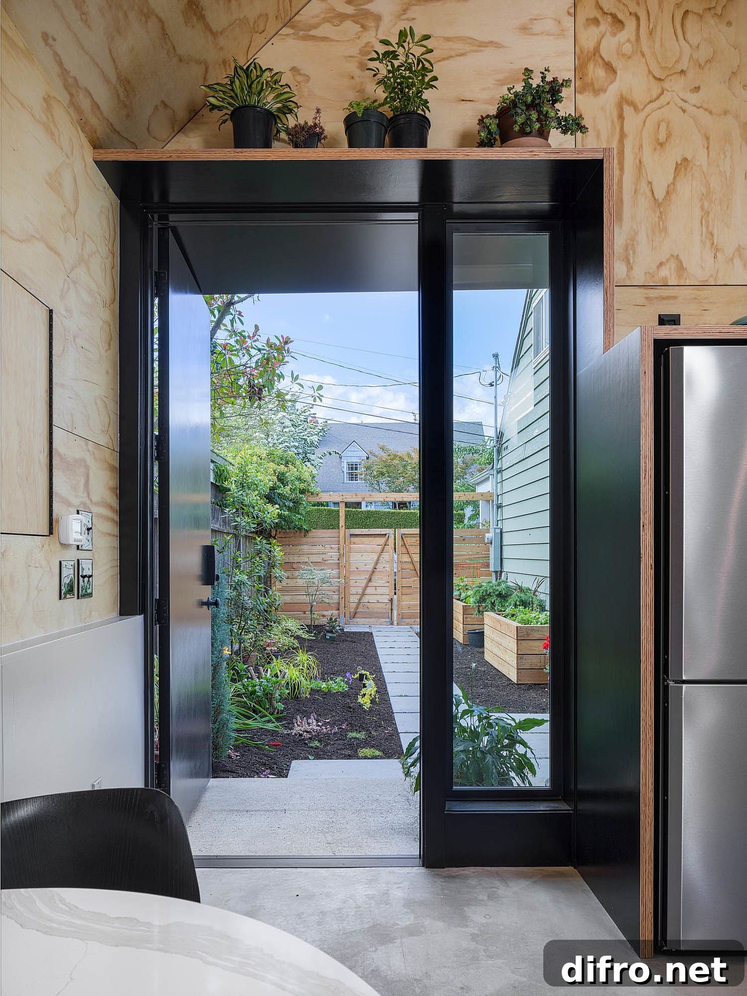 Wood and black interior