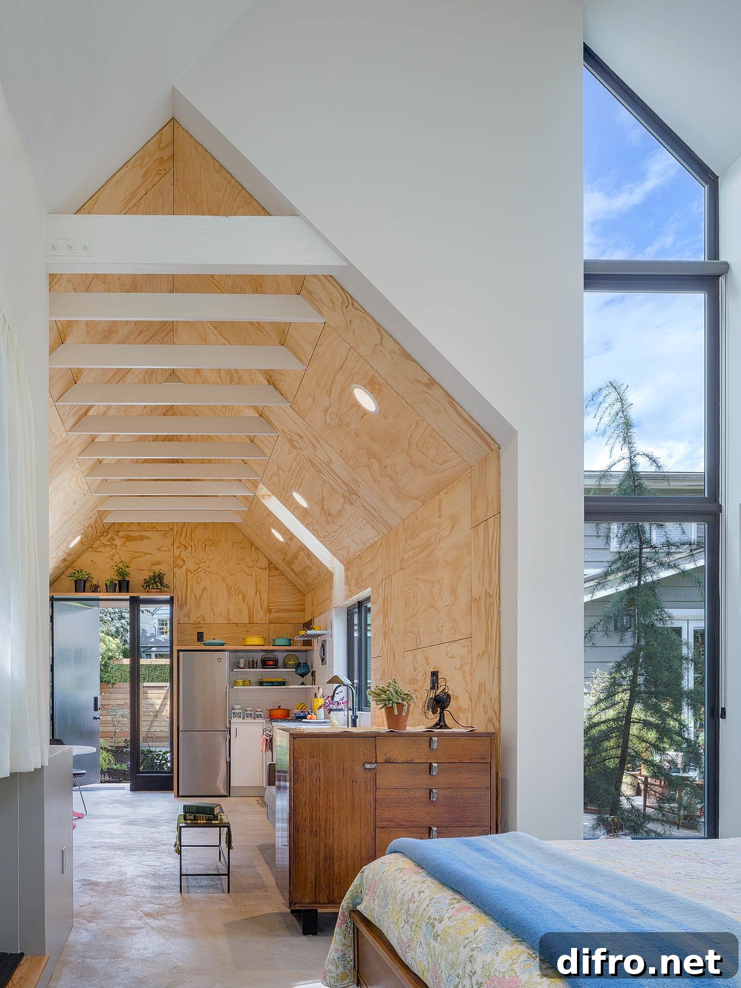 White and wood bedroom