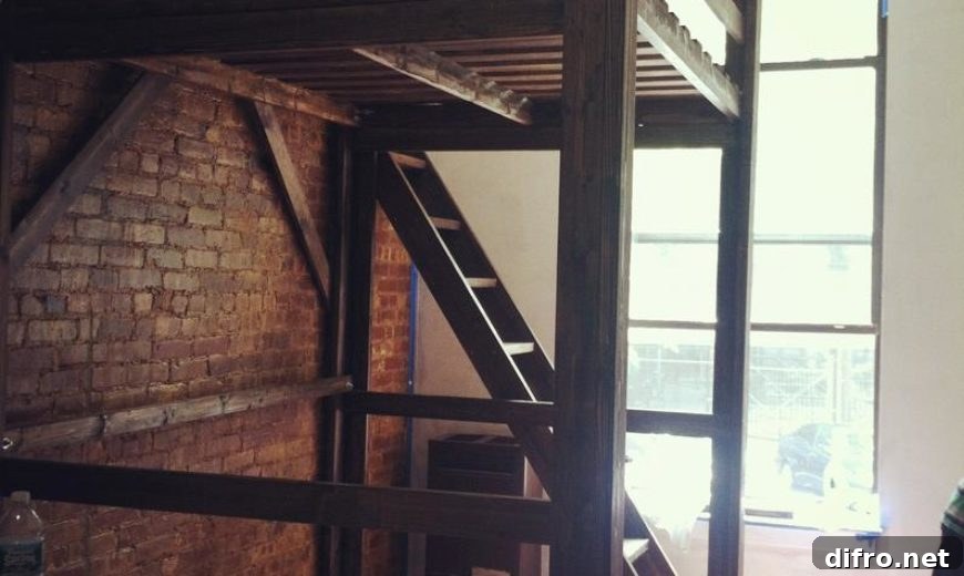 Hand-crafted rustic loft bed