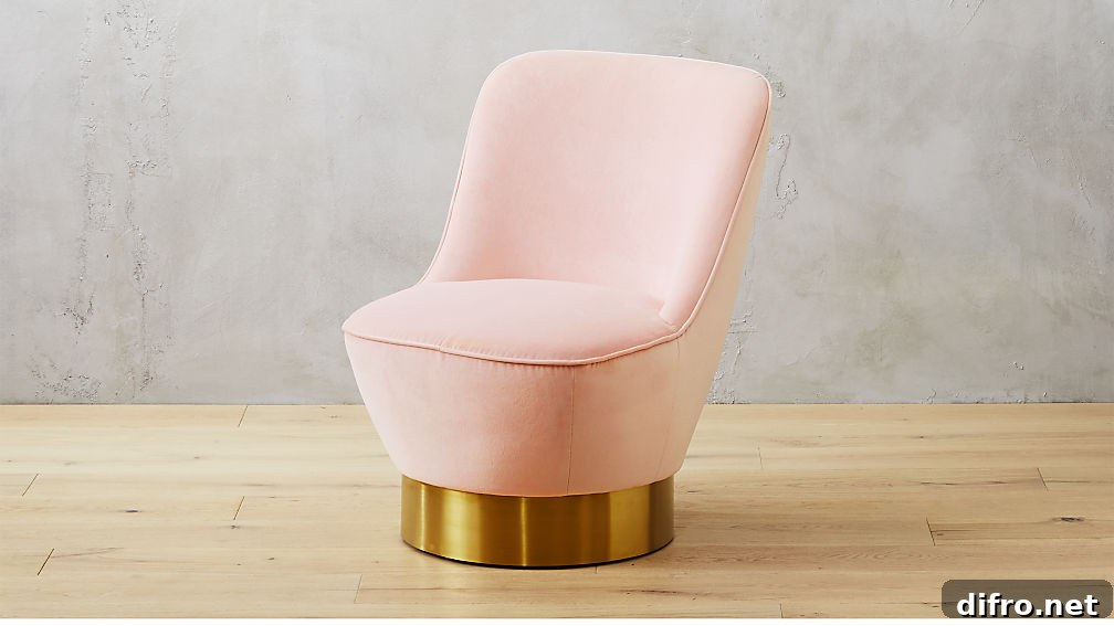 Simone Blush Chair from CB2 with brass base