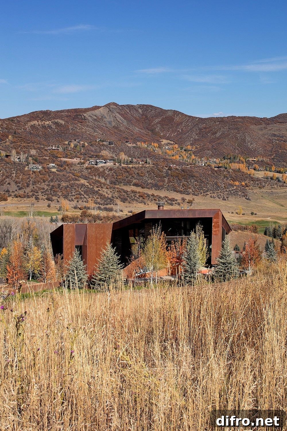 Hillside home blending into the landscape