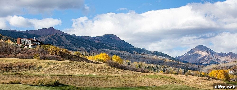 Panoramic view of hillside home