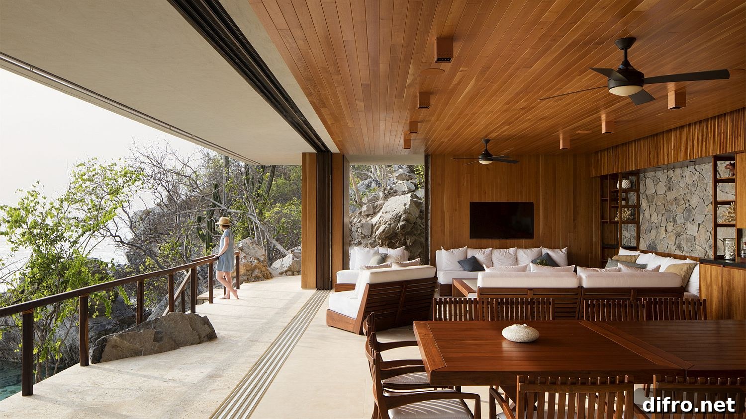 Majestic view of the rugged coastline and ocean from the coastal home
