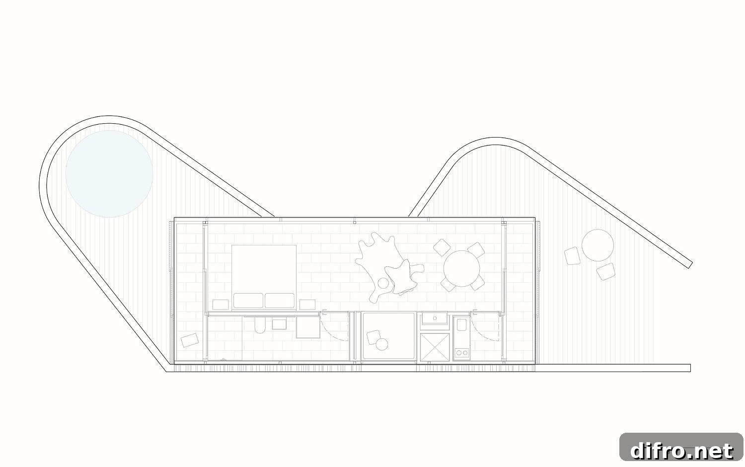 Floor plan of the Sacromonte Landscape Hotel Shelters