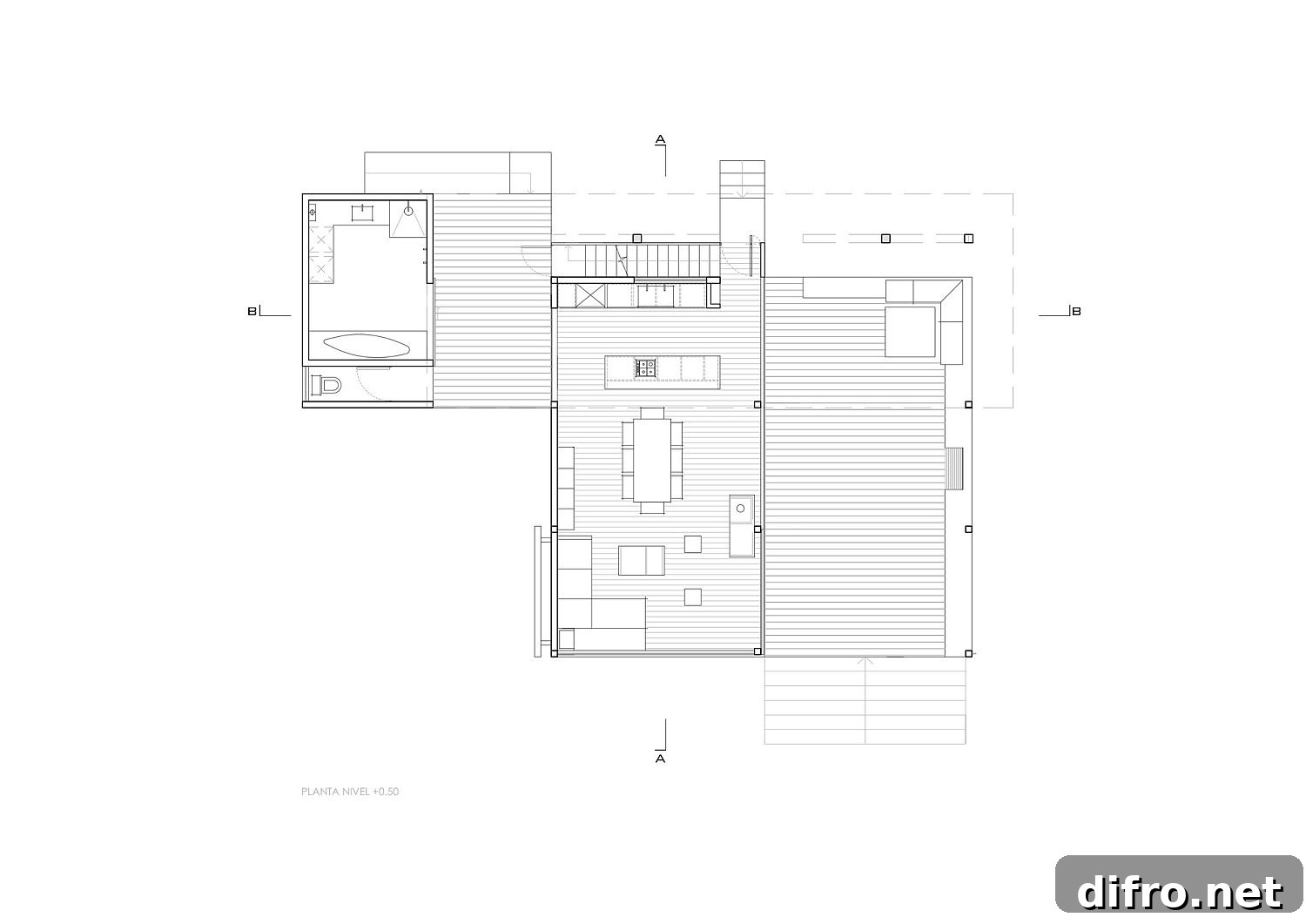 Ground level floor plan of Harfagar House