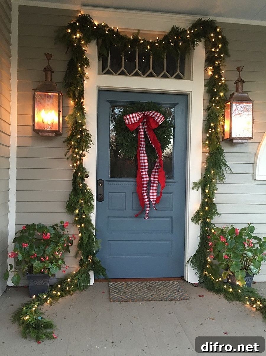 Garland with string lighting