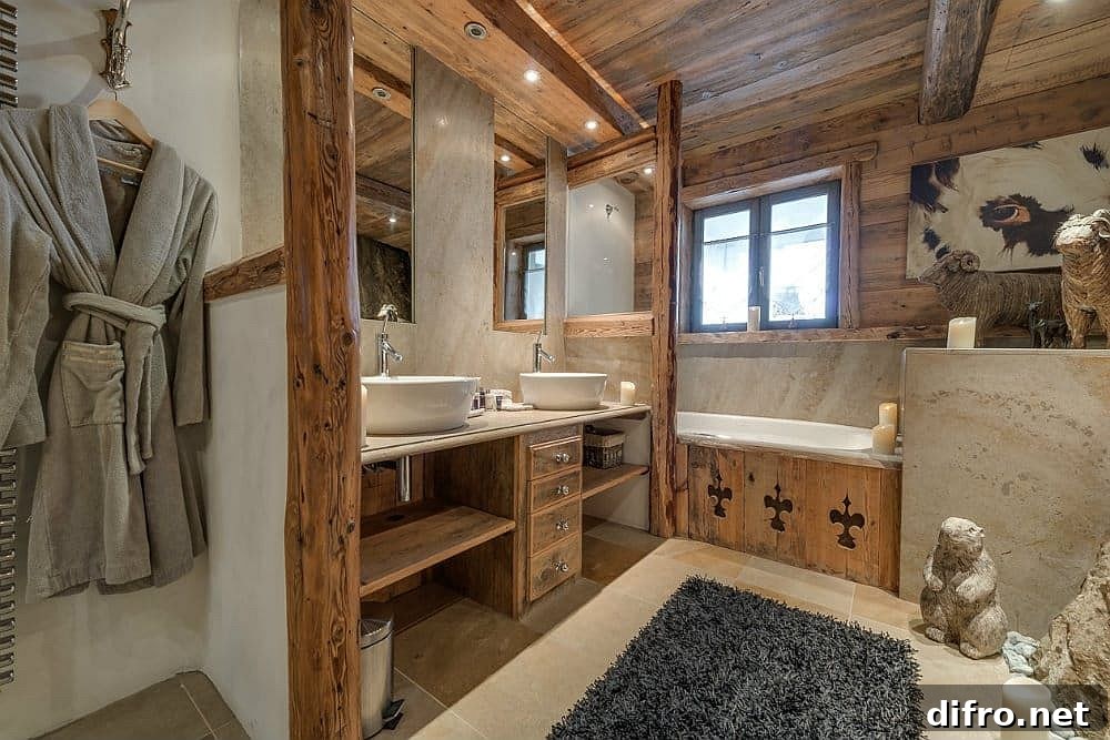 Cozy bathroom with bathtub