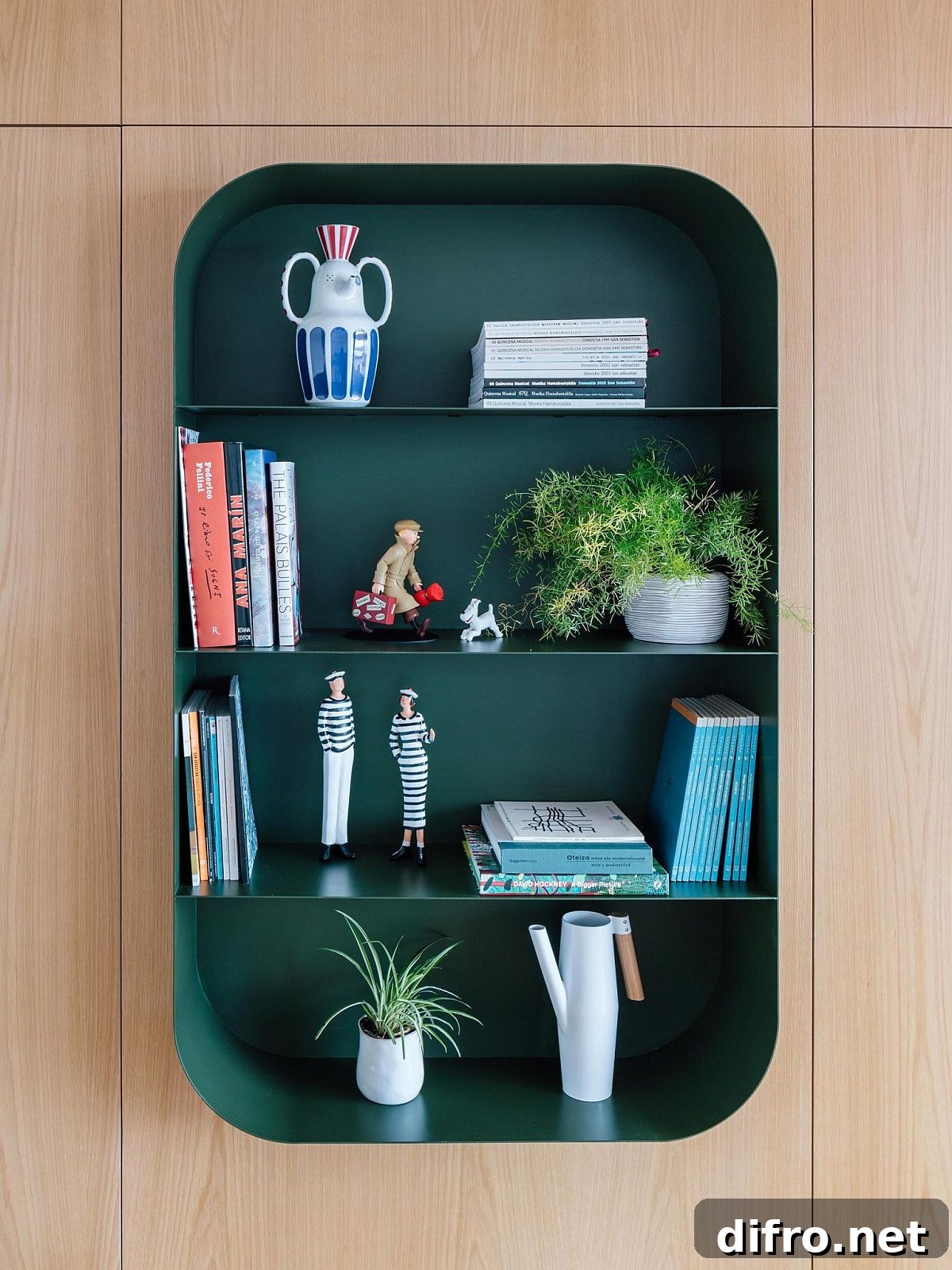 Decorated modern-classic bookshelf