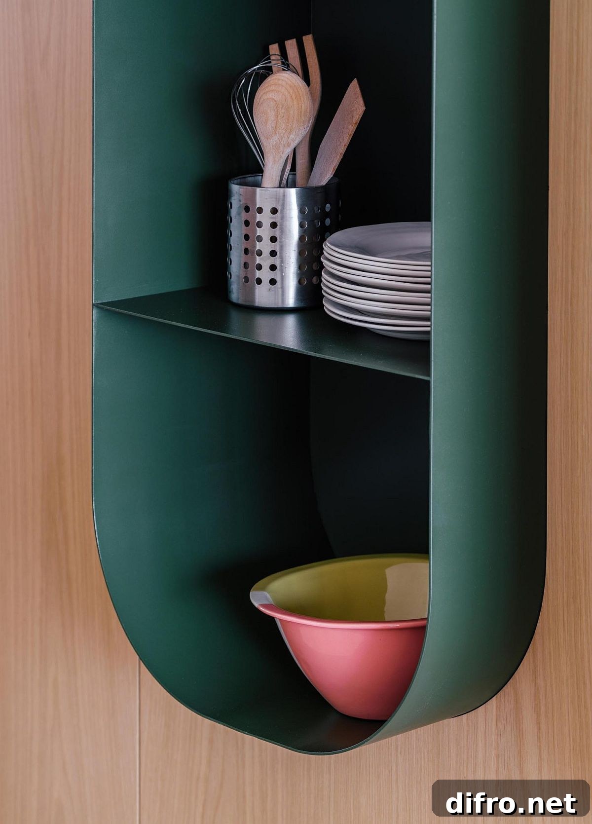 Close-up of smart modular bookshelf