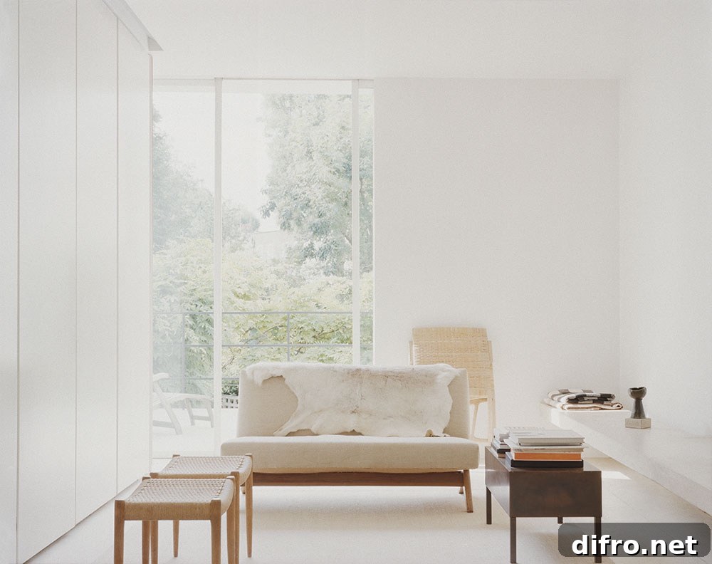 White living space in John Pawson's Notting Hill home