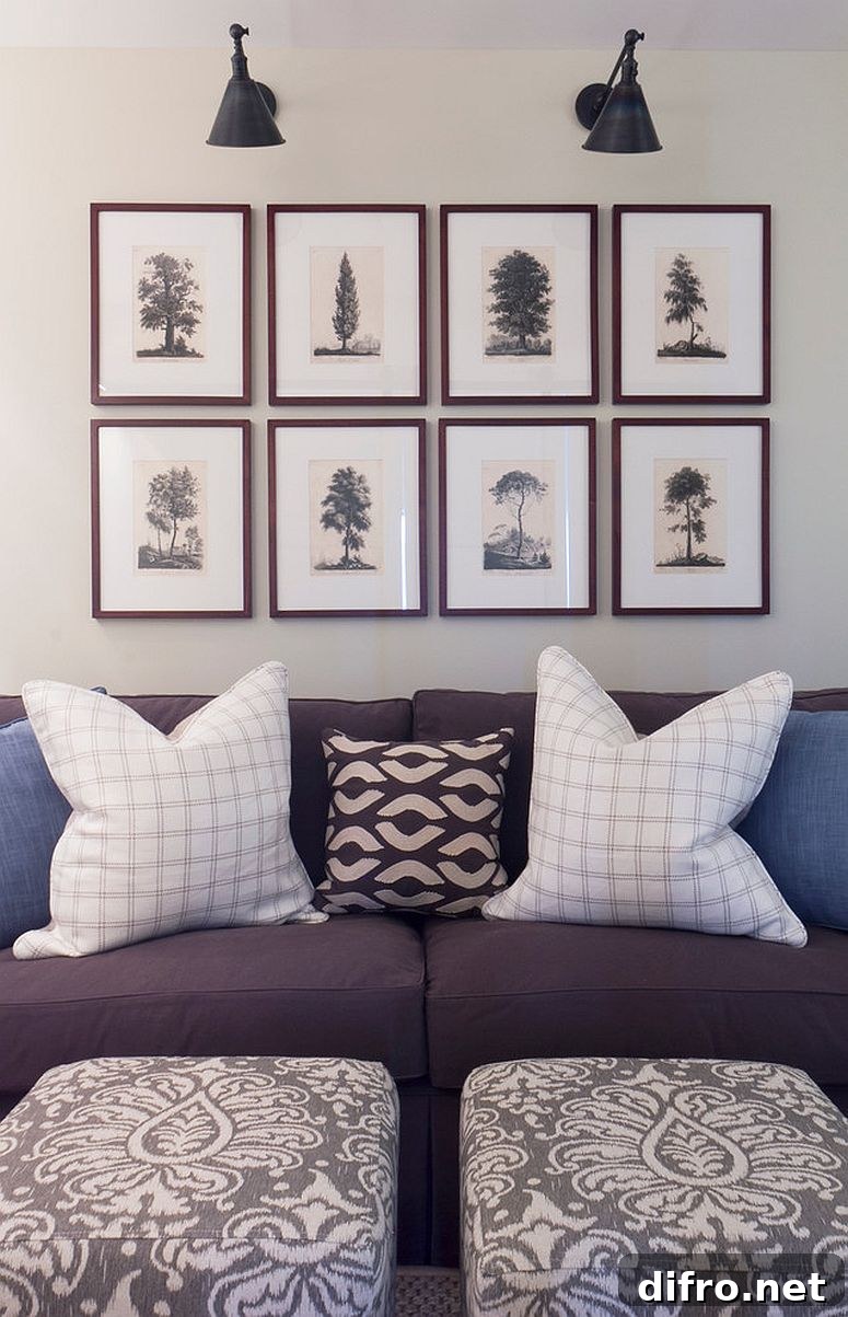 Eclectic home office decor with artwork