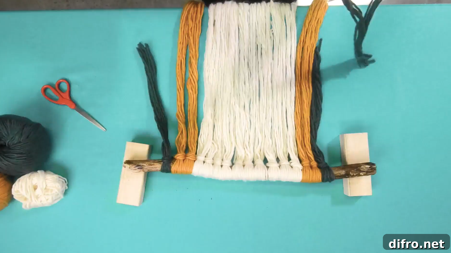 finished back layer of knot and tassel project