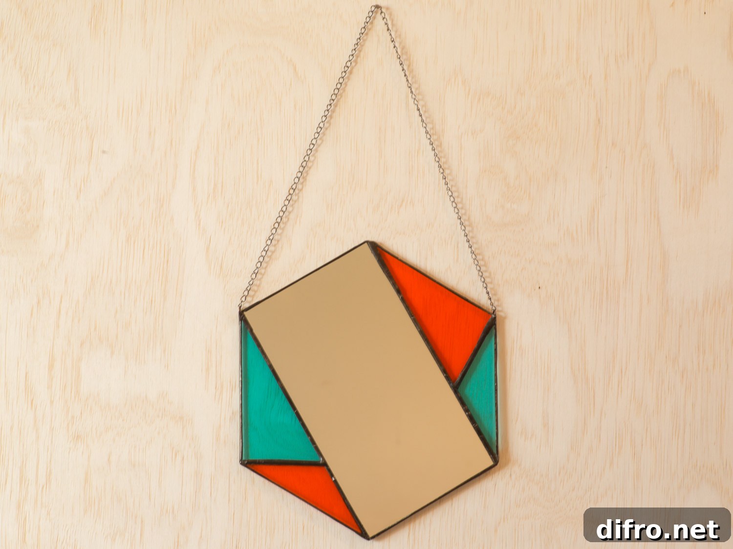 Hexagon mirror from Etsy shop Janel Foo Glassworks