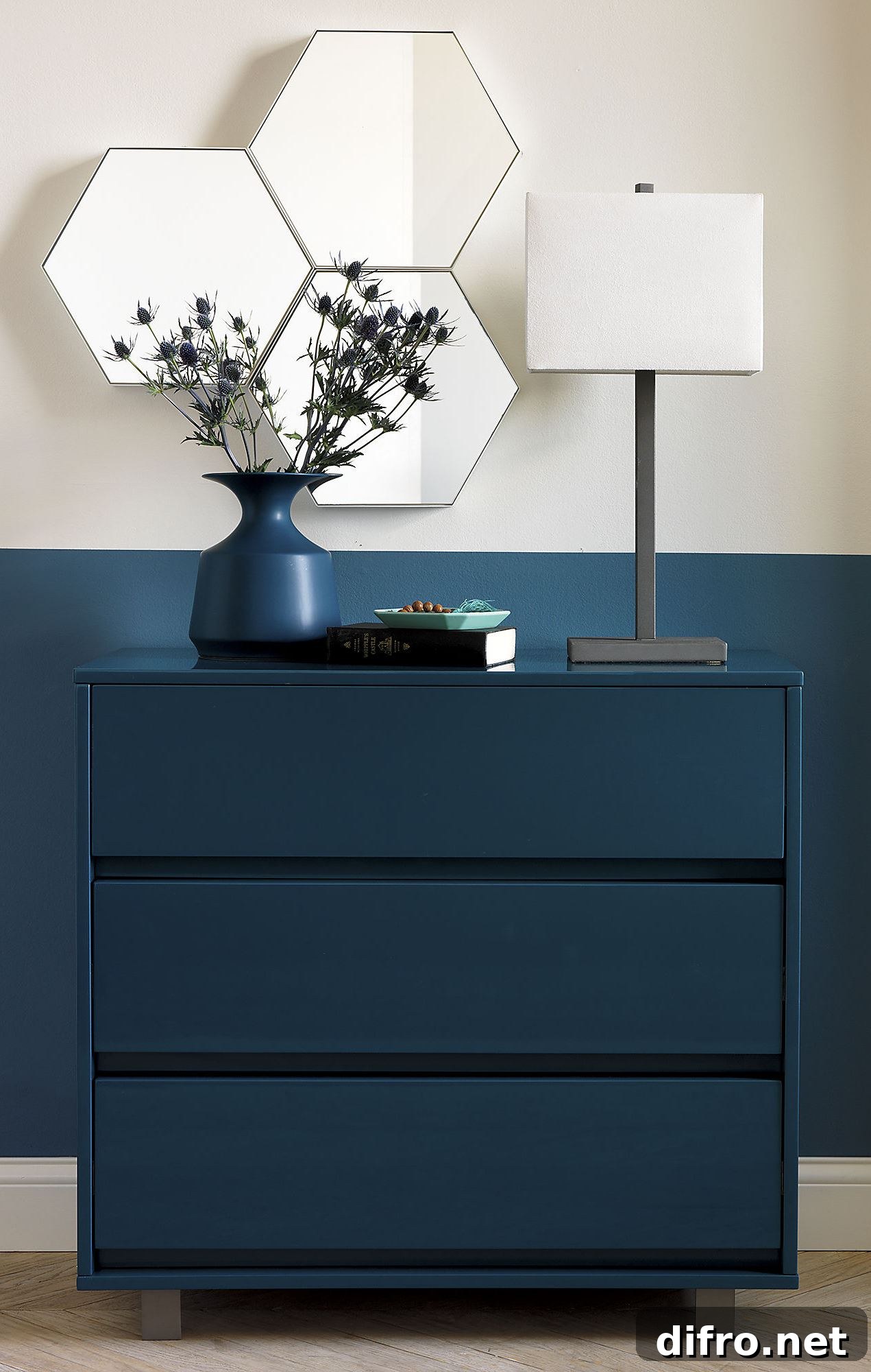 Trio of hexagonal mirrors