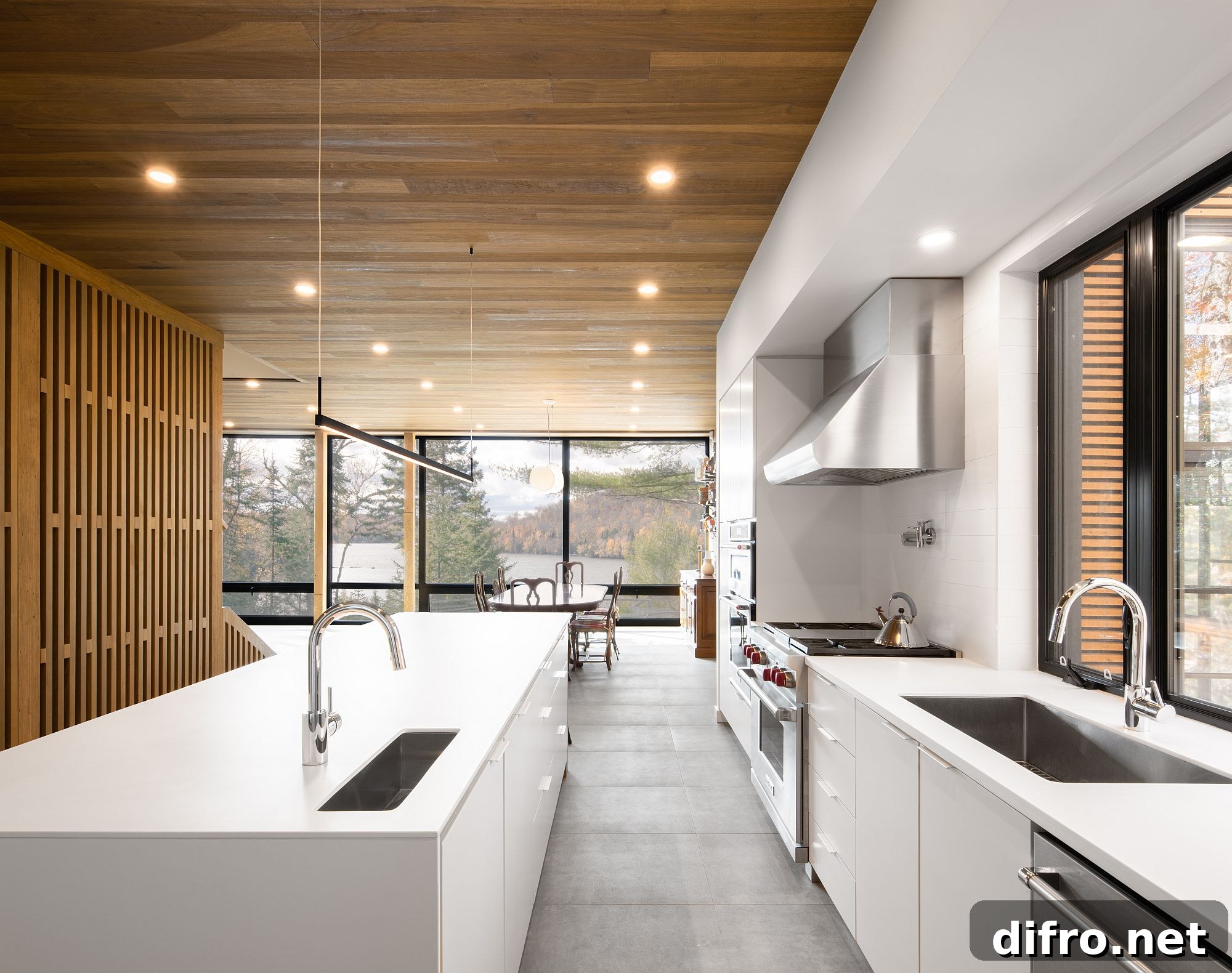 Interior with wood and white finish