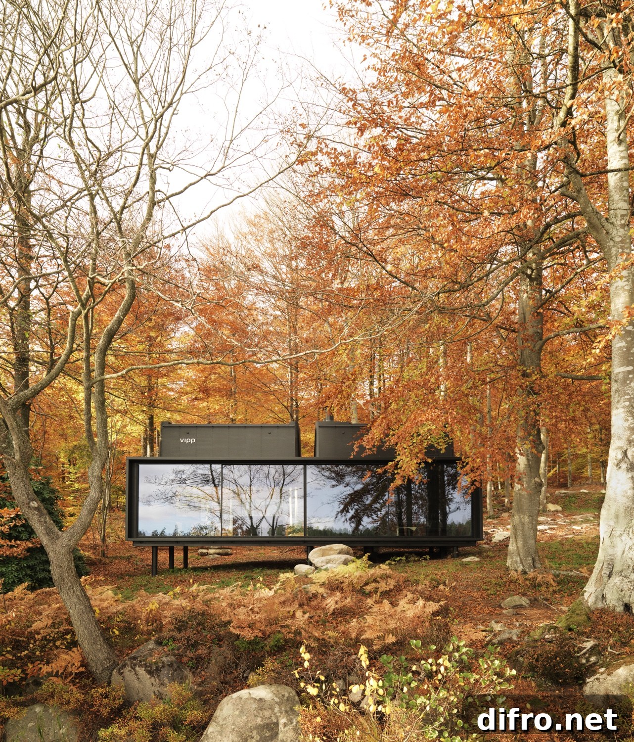 Off the beaten track, deep in the wooded Swedish countryside, lies the Vipp Shelter. This smart and compact home is the perfect Nordic lakeside getaway. Image © 2016 Vipp.