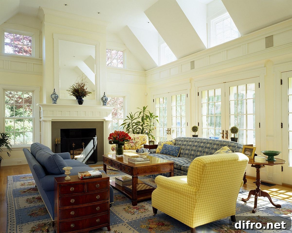 Clerestory and large windows bringing natural light