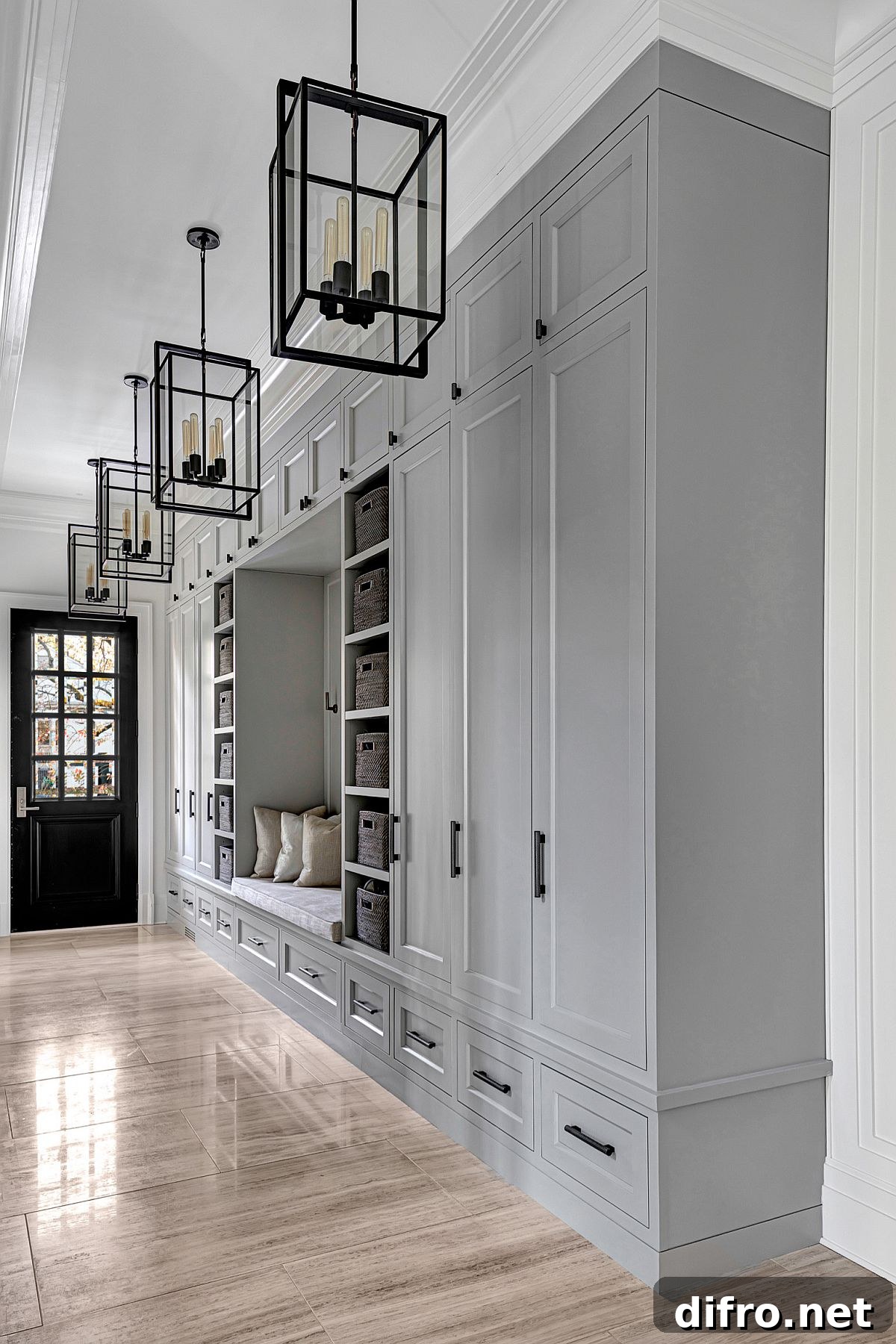 Light gray custom storage units