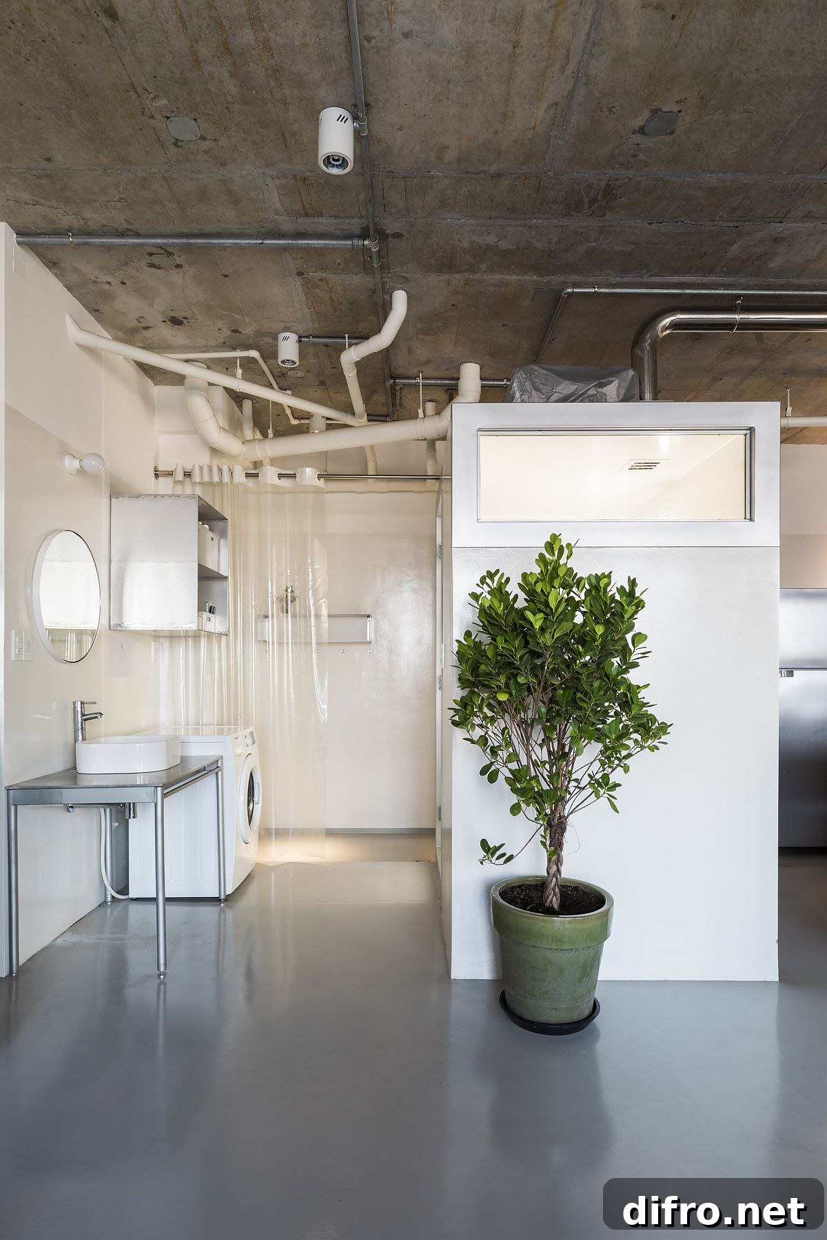 Modern minimalism meets industrial style inside the apartment