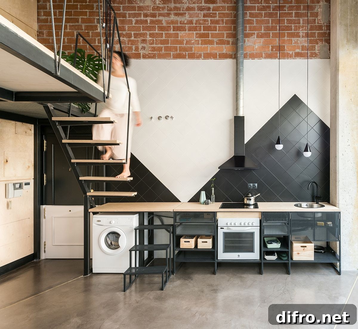 Industrial modern home with a new upper level that adds additional space