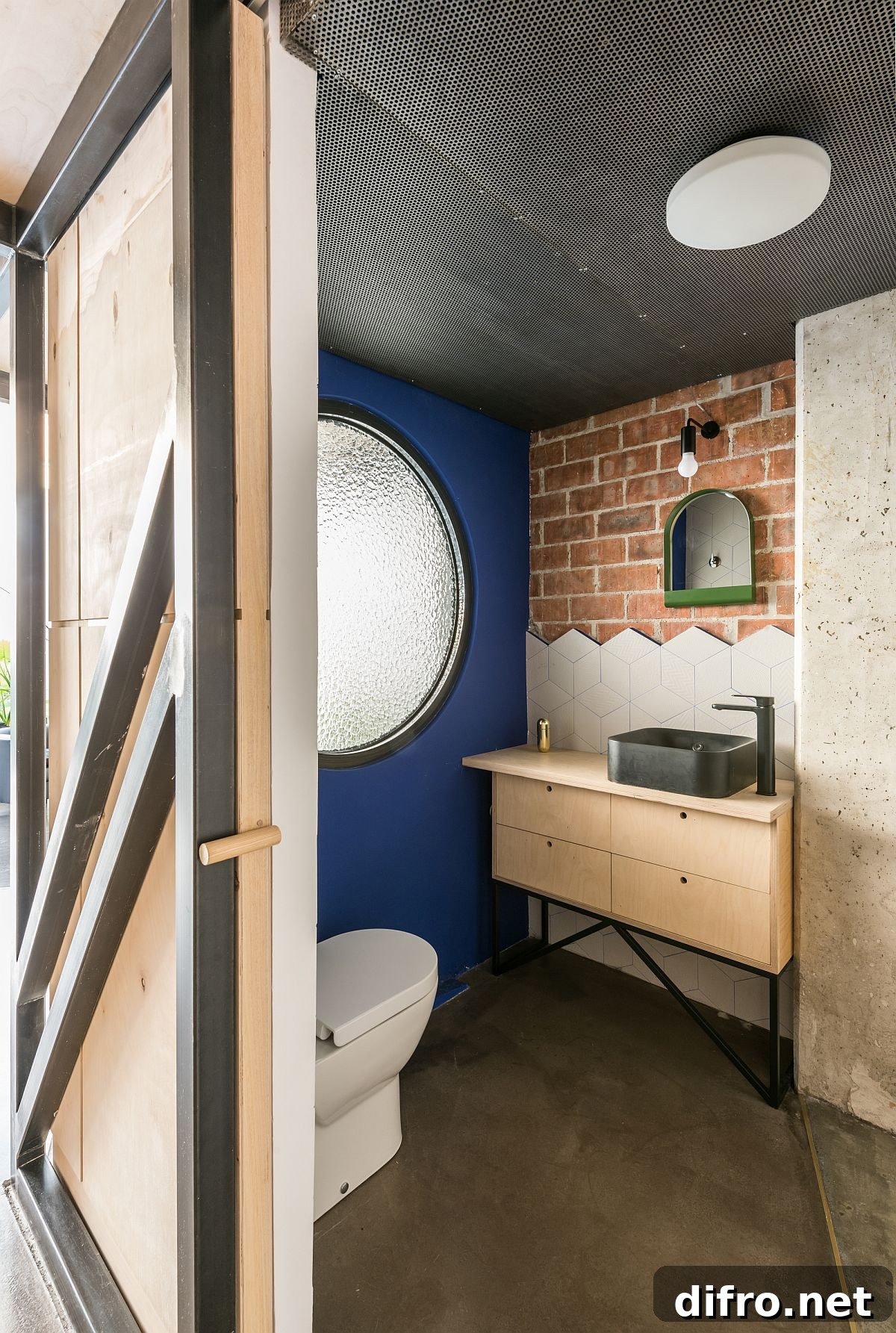 Sliding barn-style door for a modern industrial kitchen