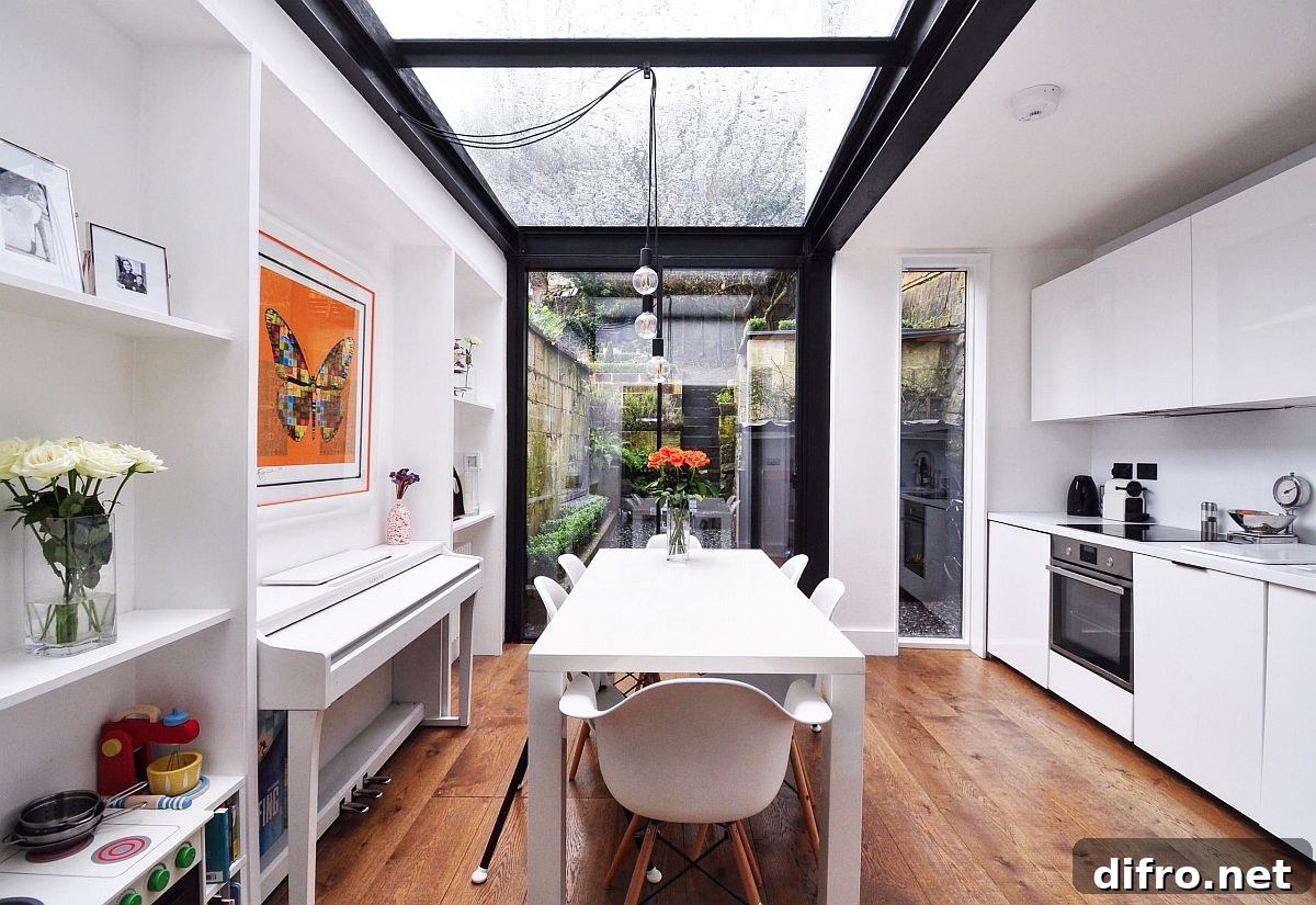 Skylight bringing natural light into the kitchen