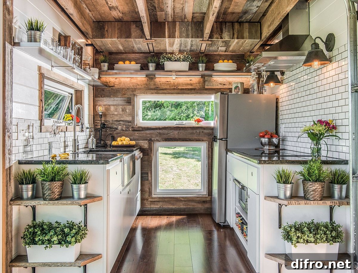 Kitchen abundant with indoor plants