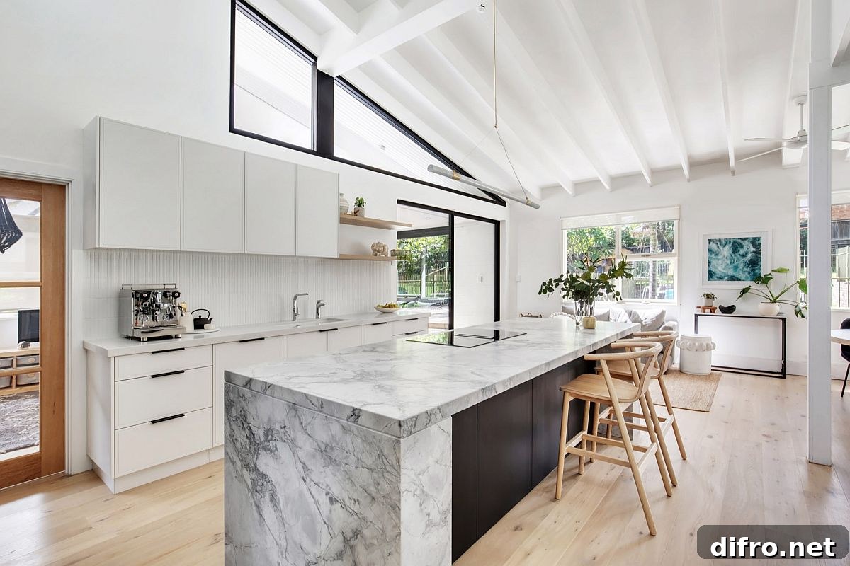 Light-filled modern kitchen opening to outdoor space