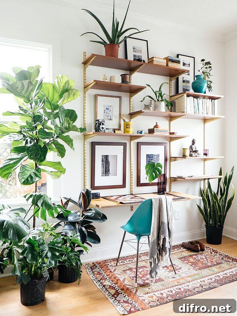 Green, modern and elegant home office