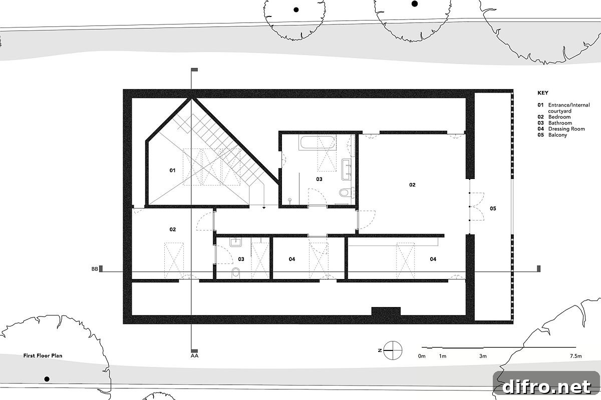 First floor plan of mock tudor Ditton Hill House in UK