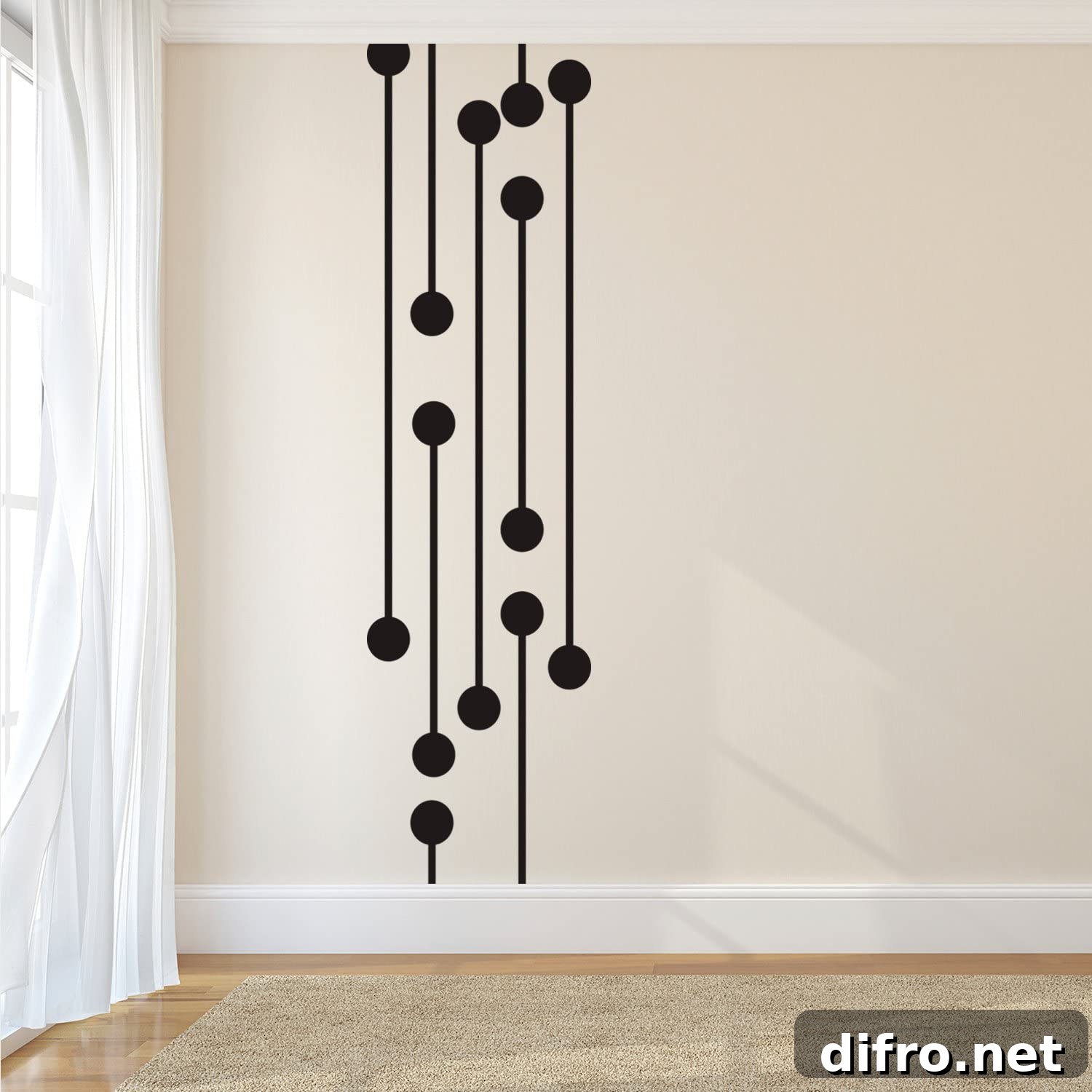 Circuit lines in beige wall