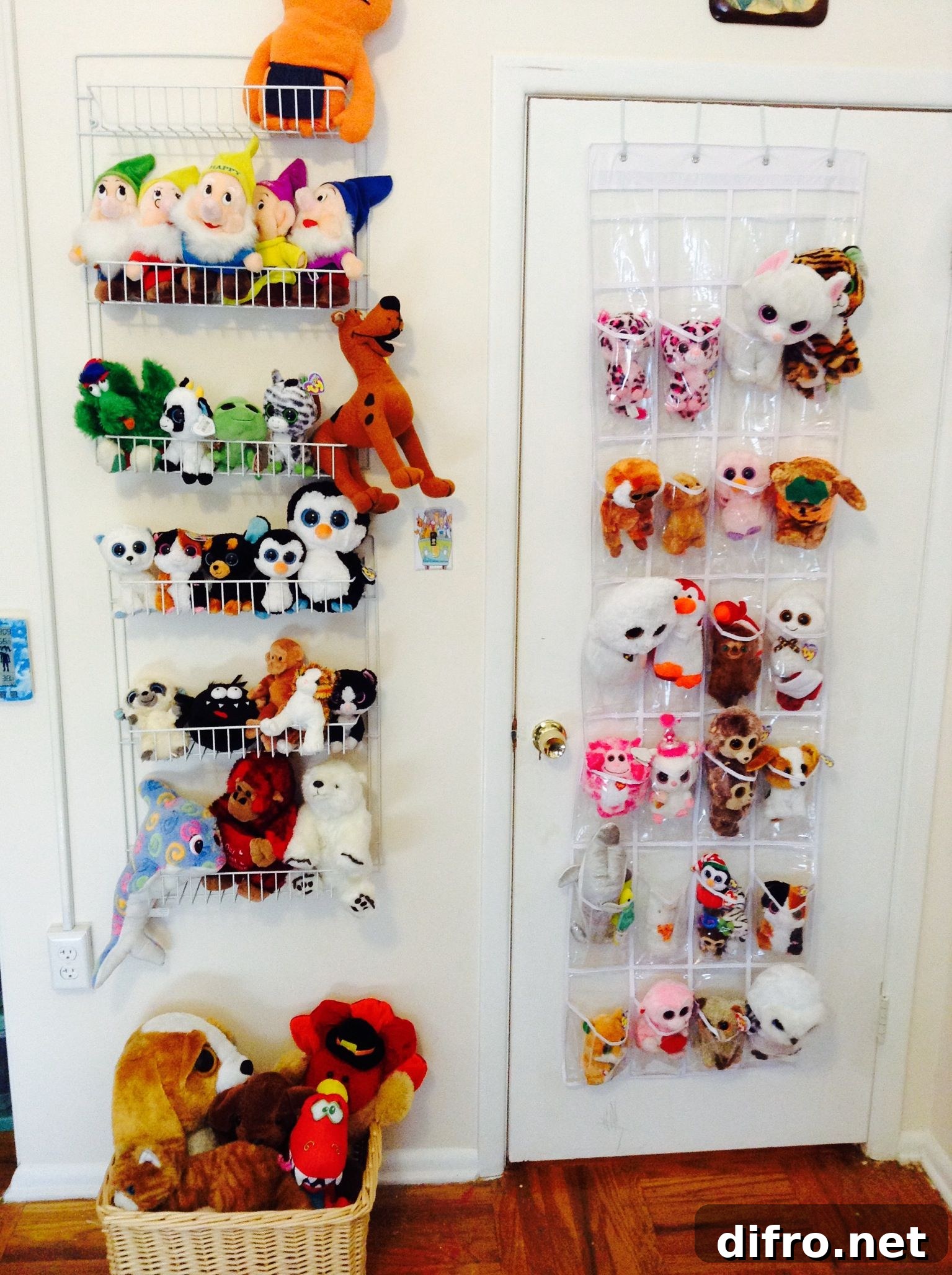 Shoe organizer storage for stuffed animals