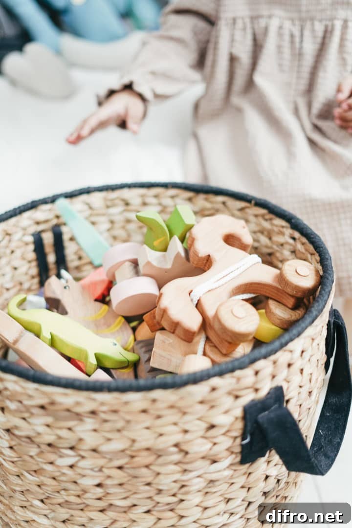 Book baskets are great for storing toys