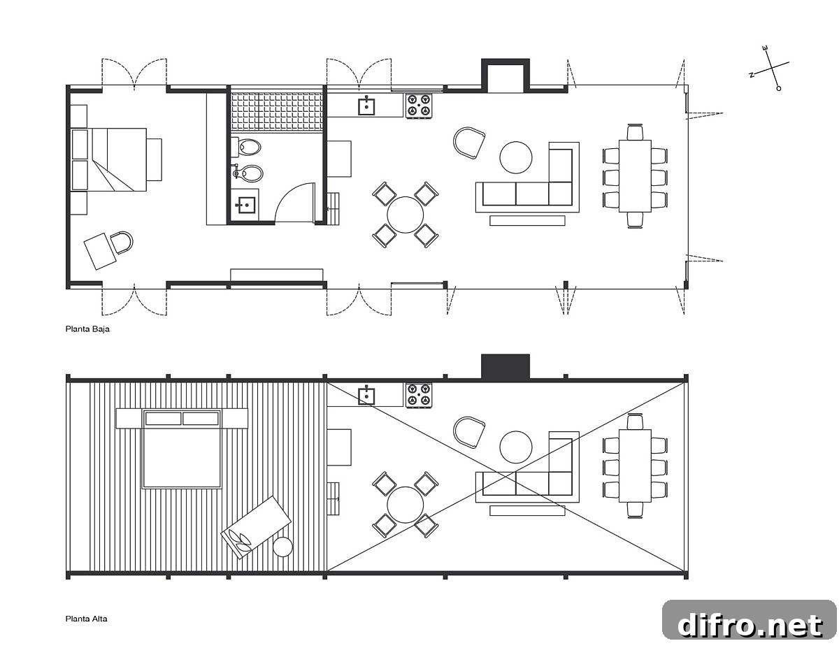 Design plan of the Mi Cielo Lodge in Mexico