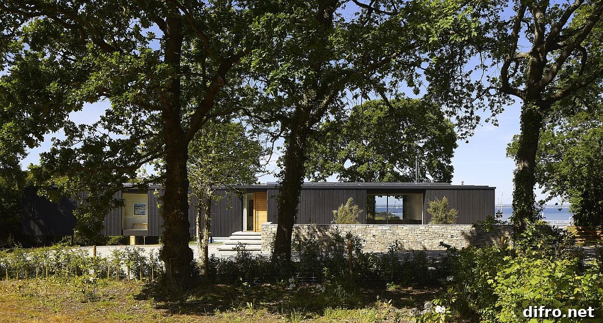 Green shade around outdoor areas of holiday home