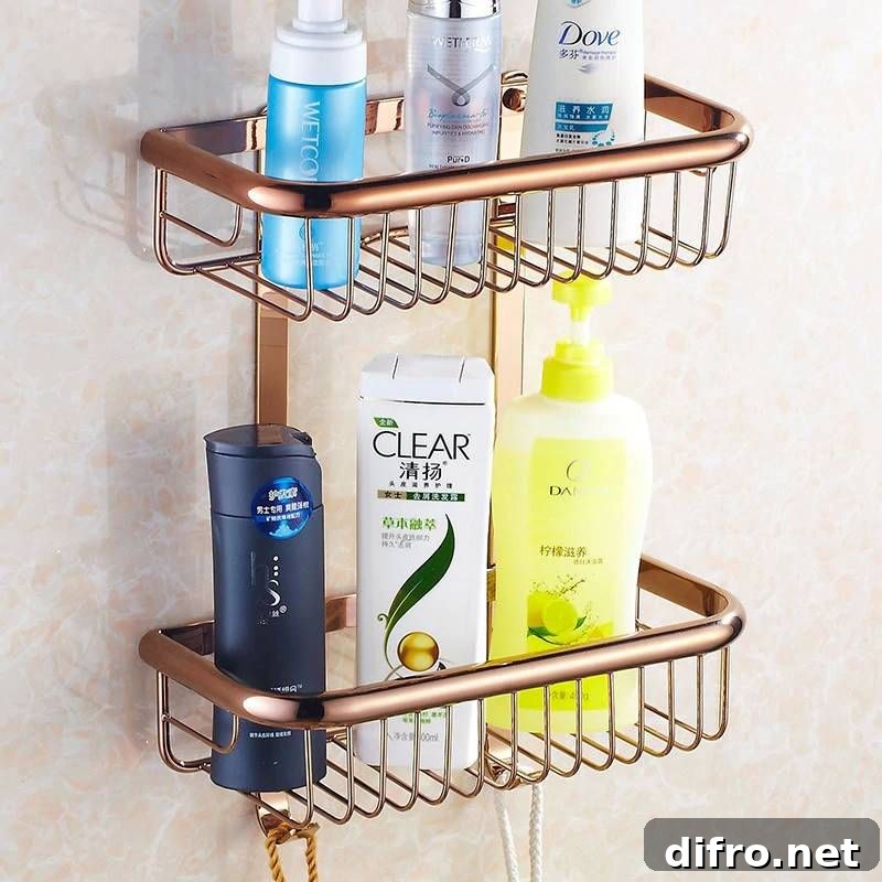 Double tier shower basket