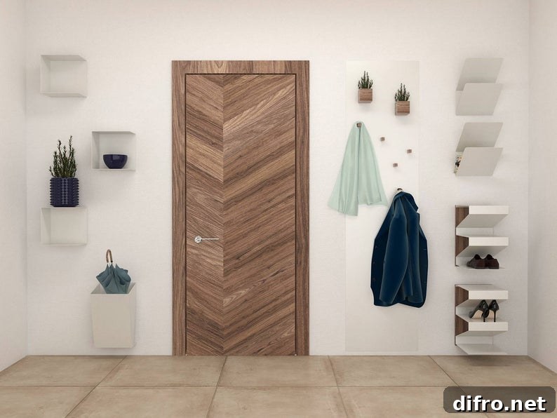 Entryway interior with shoe storage