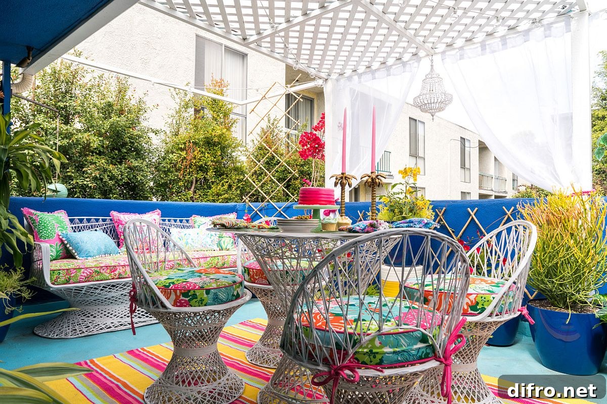 Dazzling array of colors in a tropical patio