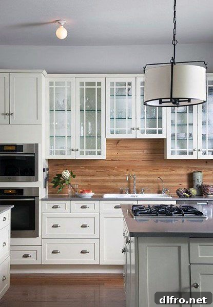 Wood backsplash