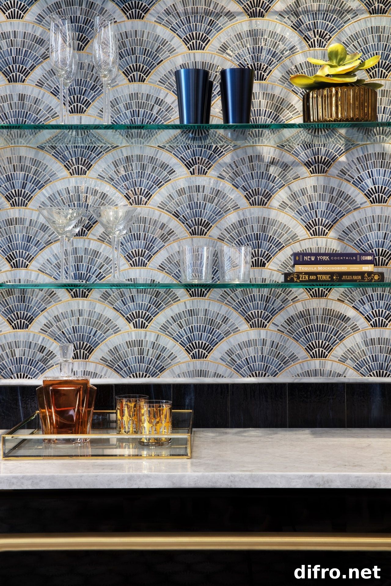 Art tile backsplash