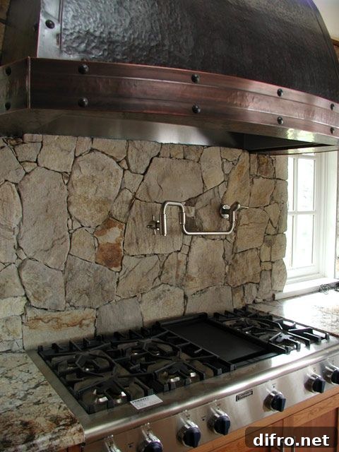 Natural stone backsplash for kitchens