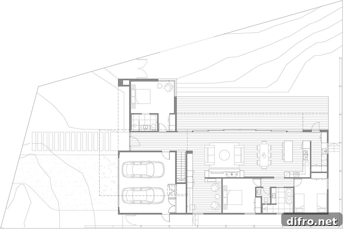 Design plan of Portsea Beach House by Mitsuori Architects