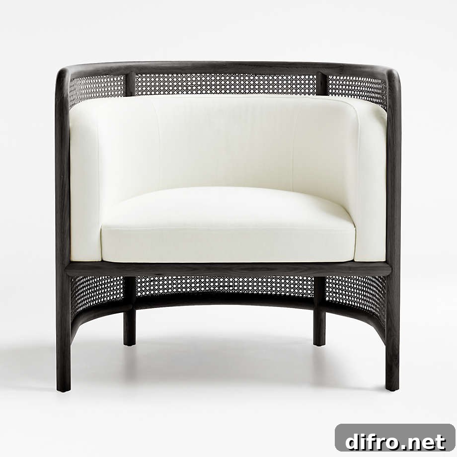 Black and white chair in white background