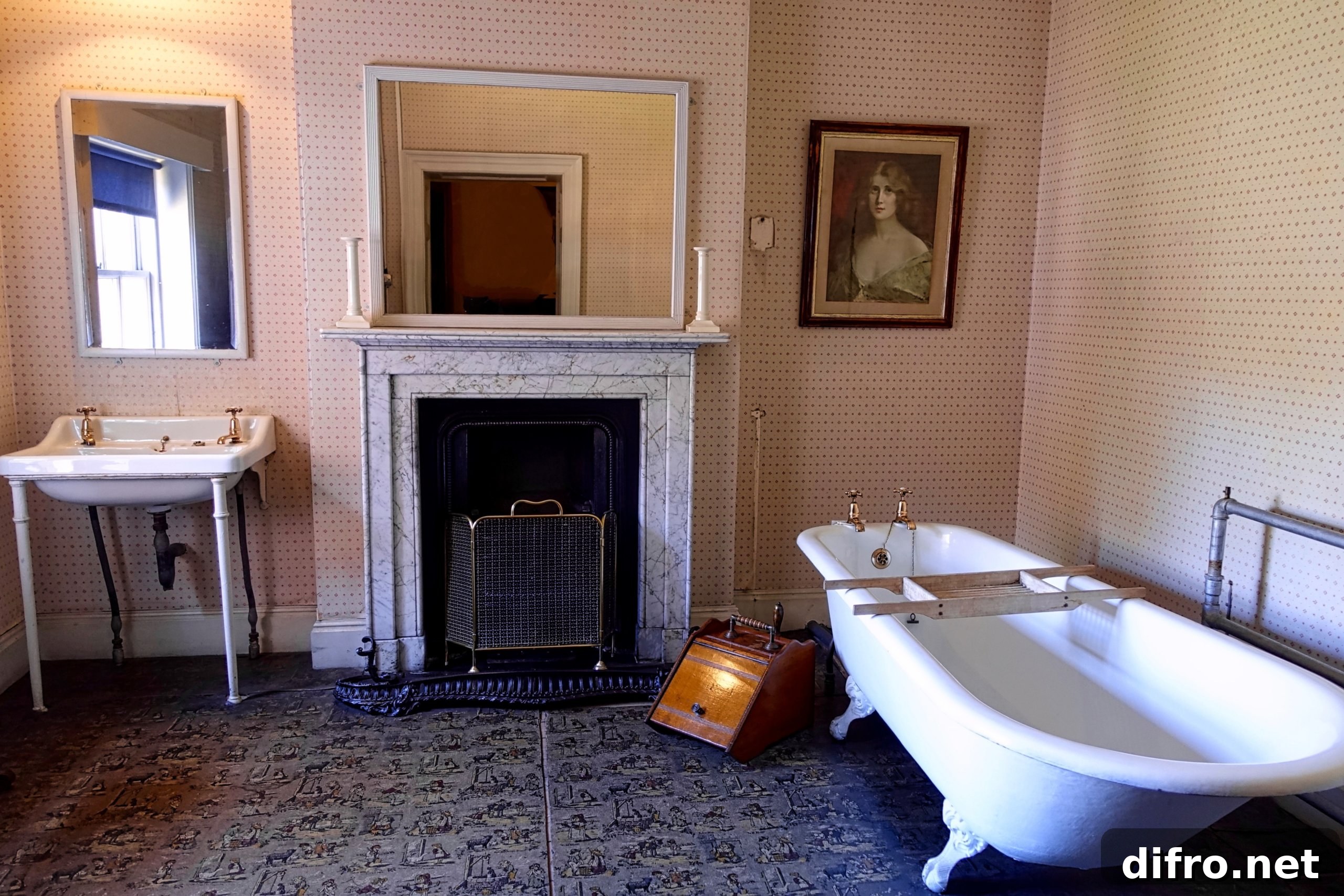 Vintage bathroom with patchwork tiles