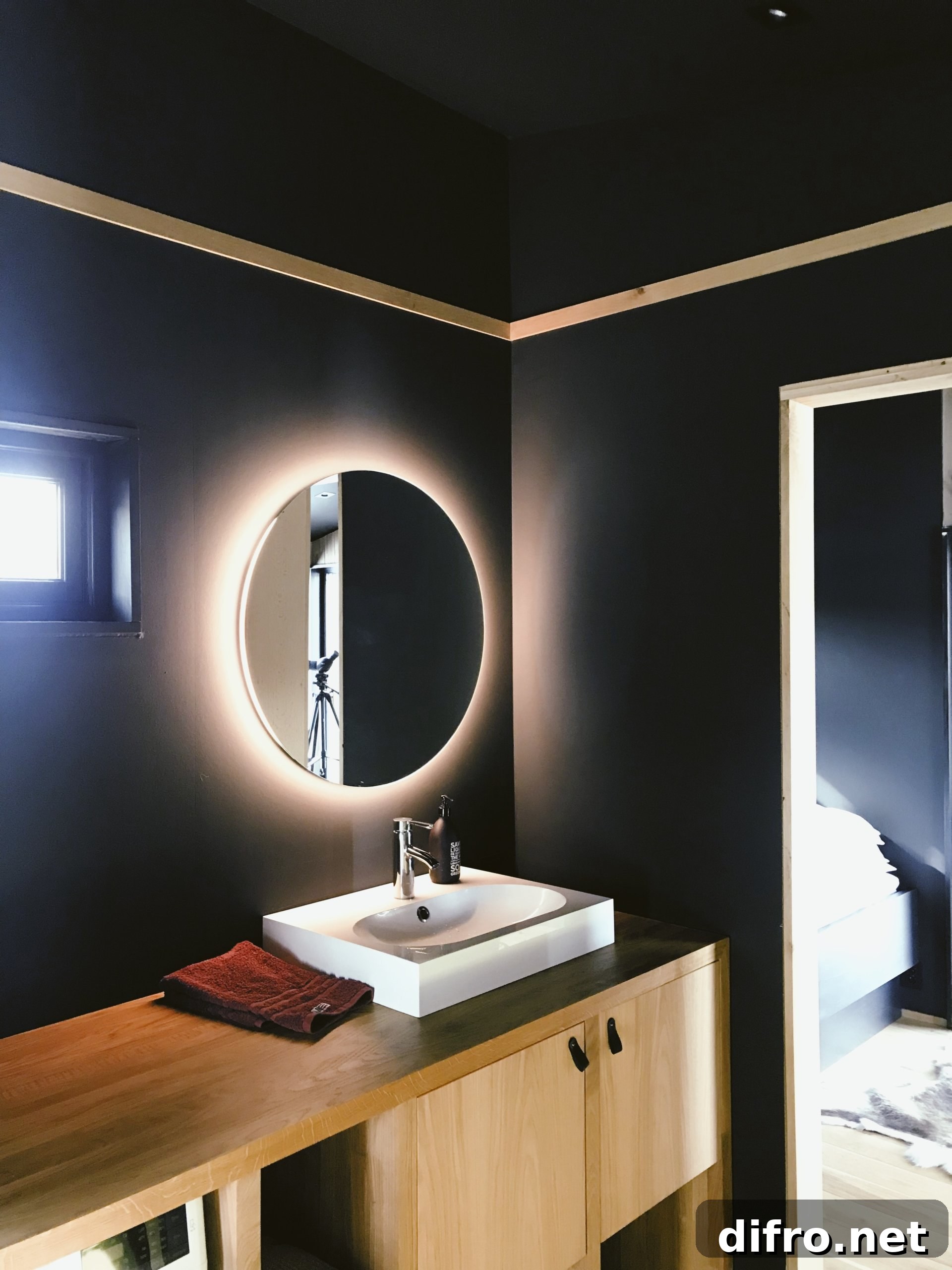 Dark bathroom walls