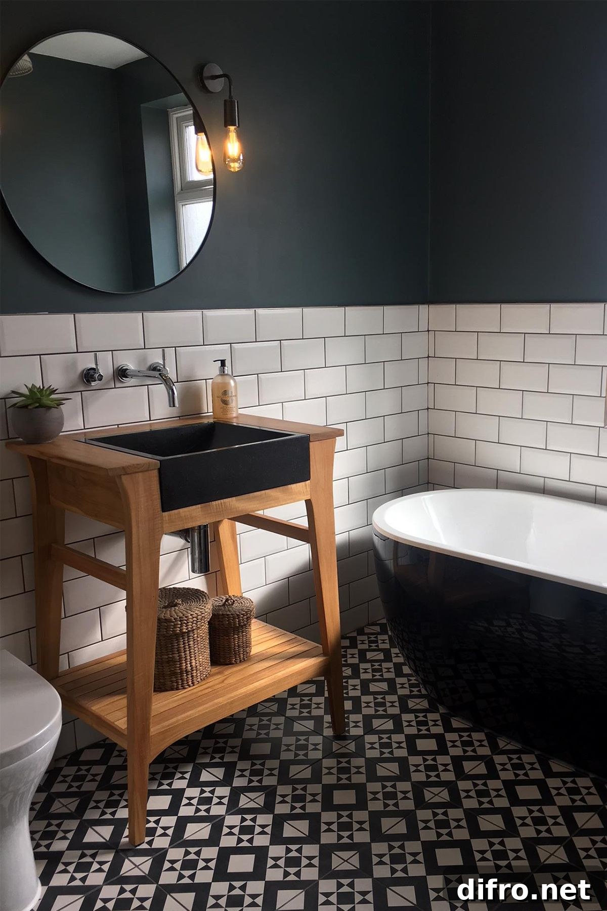 Small, dark bathroom