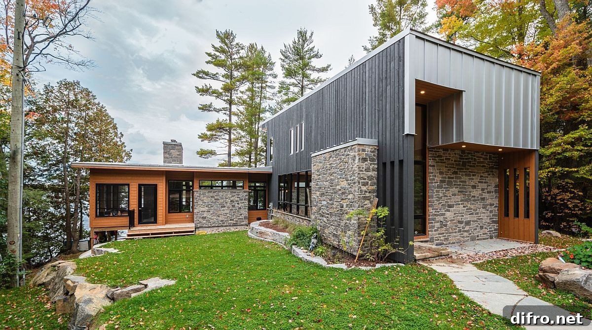 Modern rustic interior of the cottage