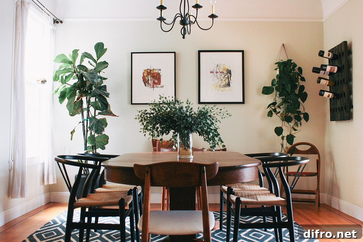 Finding space for greenery in the dining room